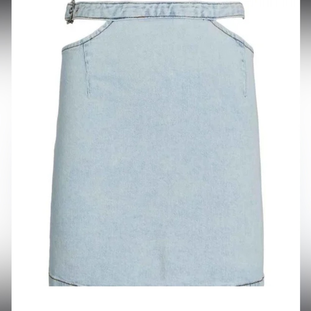 NWT WEWOREWHAT CUT OUT SKIRT INDIGO COMFORT SUPER LIGHT WASH - Picture 1 of 8